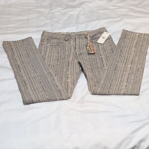 Ralph Lauren Double RL Gray Straight Leg Jeans with Sophisticated Weave